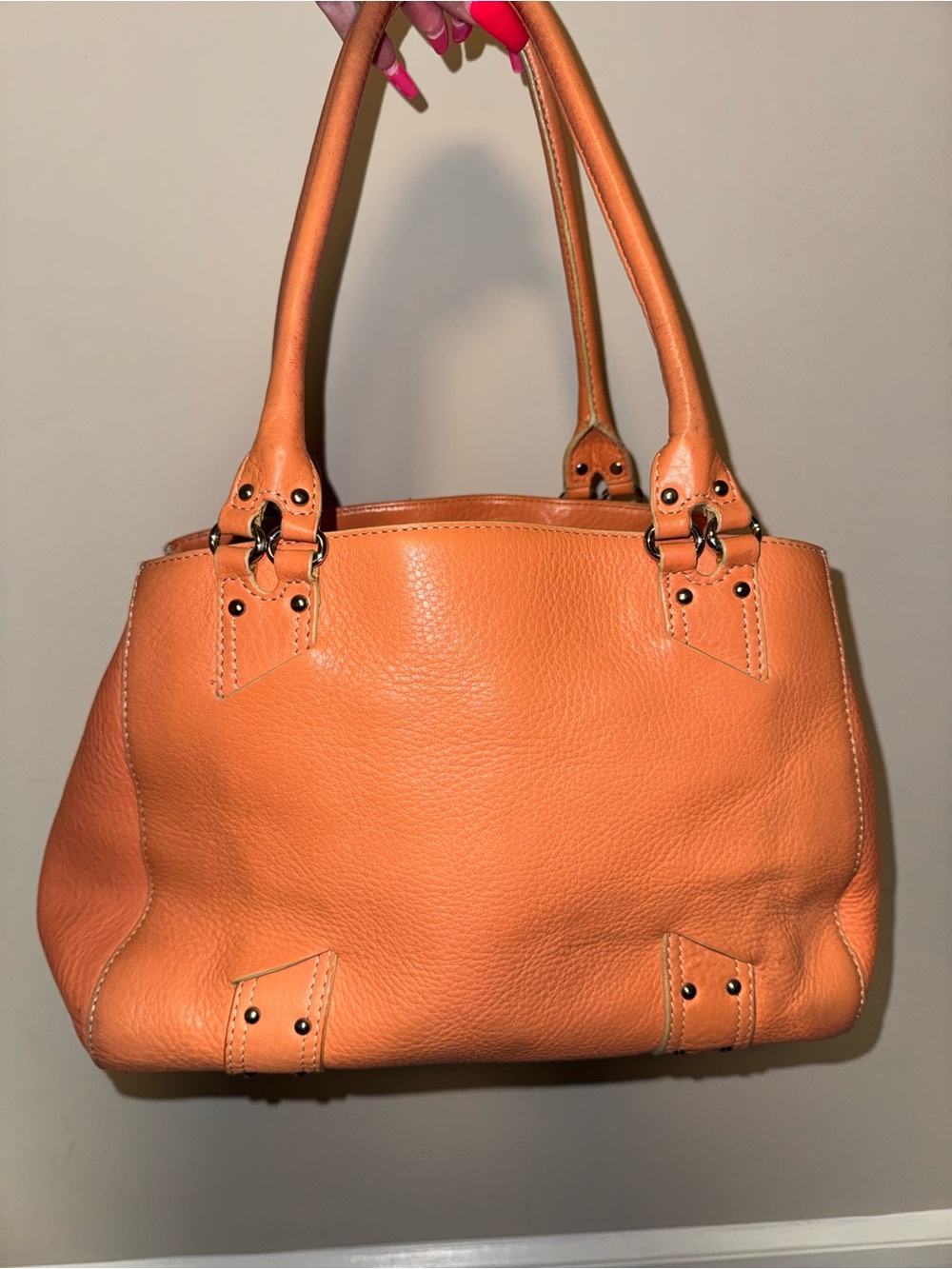 Cole Haan Women's Orange Leather Tote Handbag